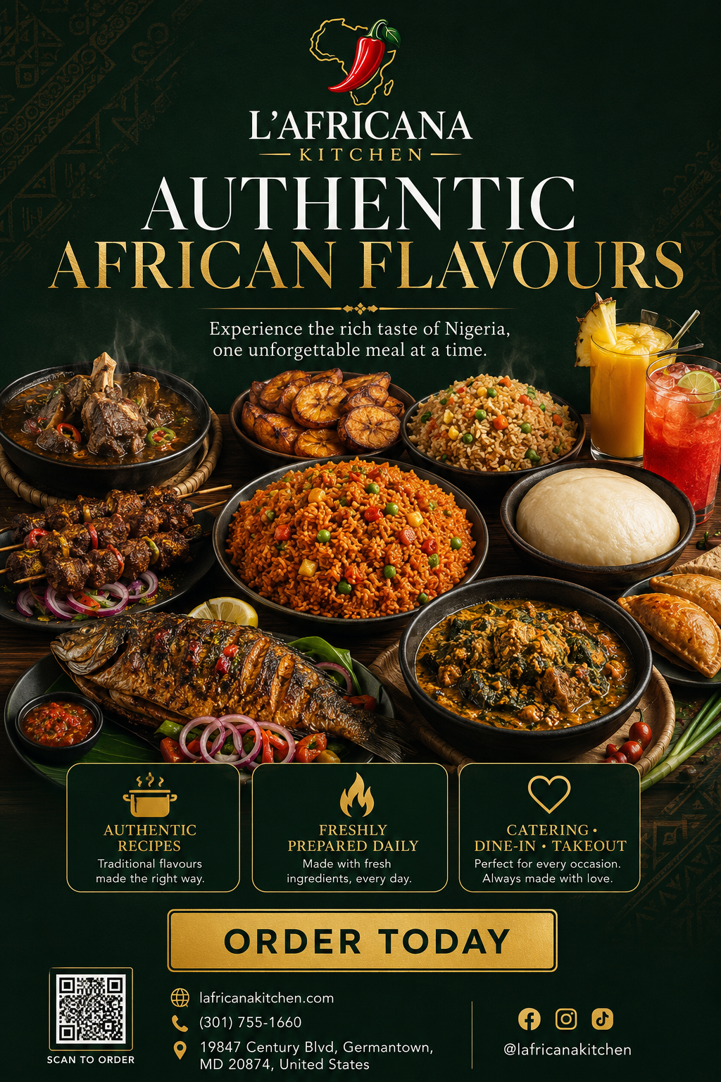 L'Africana Kitchen — Restaurant ordering brand. Case study cover.
